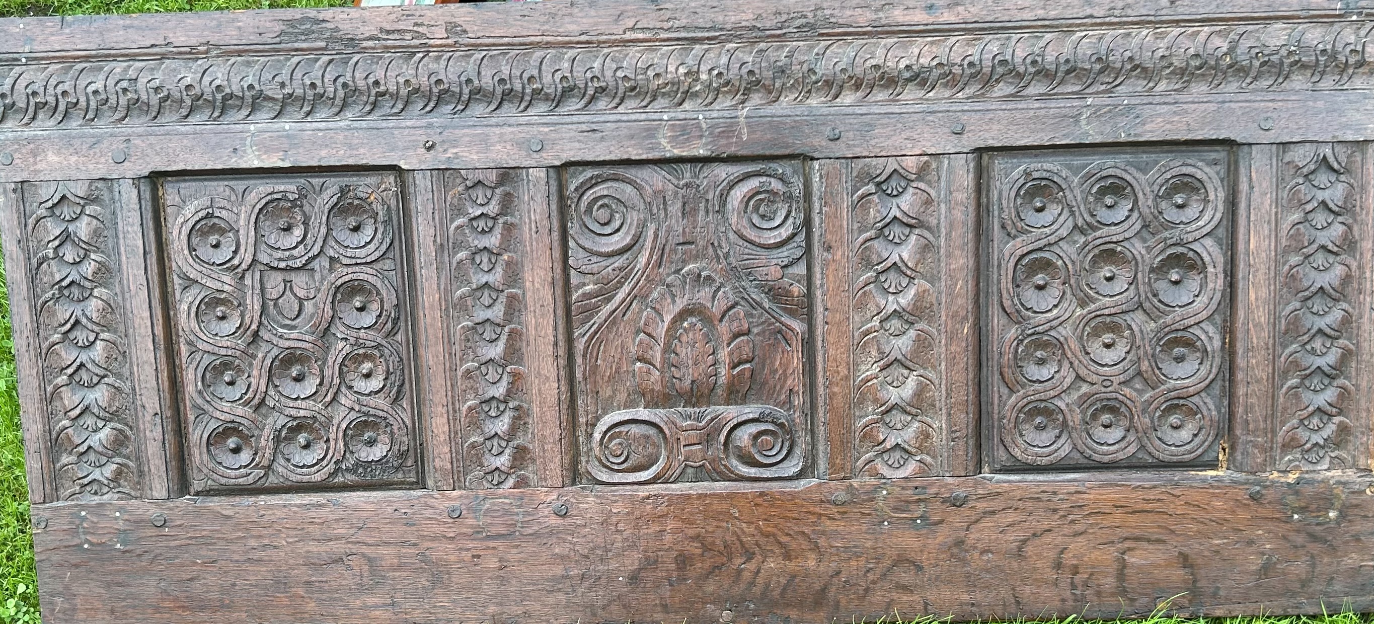 A large oak panel 17th cent