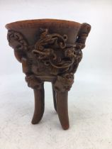 A Chinese libation horn  cup. H:18cm