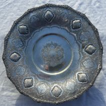 An Isfahan silver 84 grade silver tazza 686g total gross
