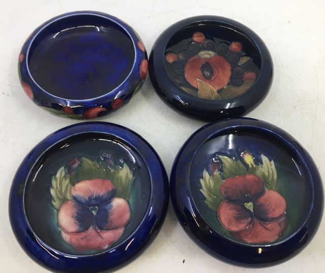 A collection of four Moorcroft art pottery  bowls, diameter: 11cm (4) - Image 2 of 3