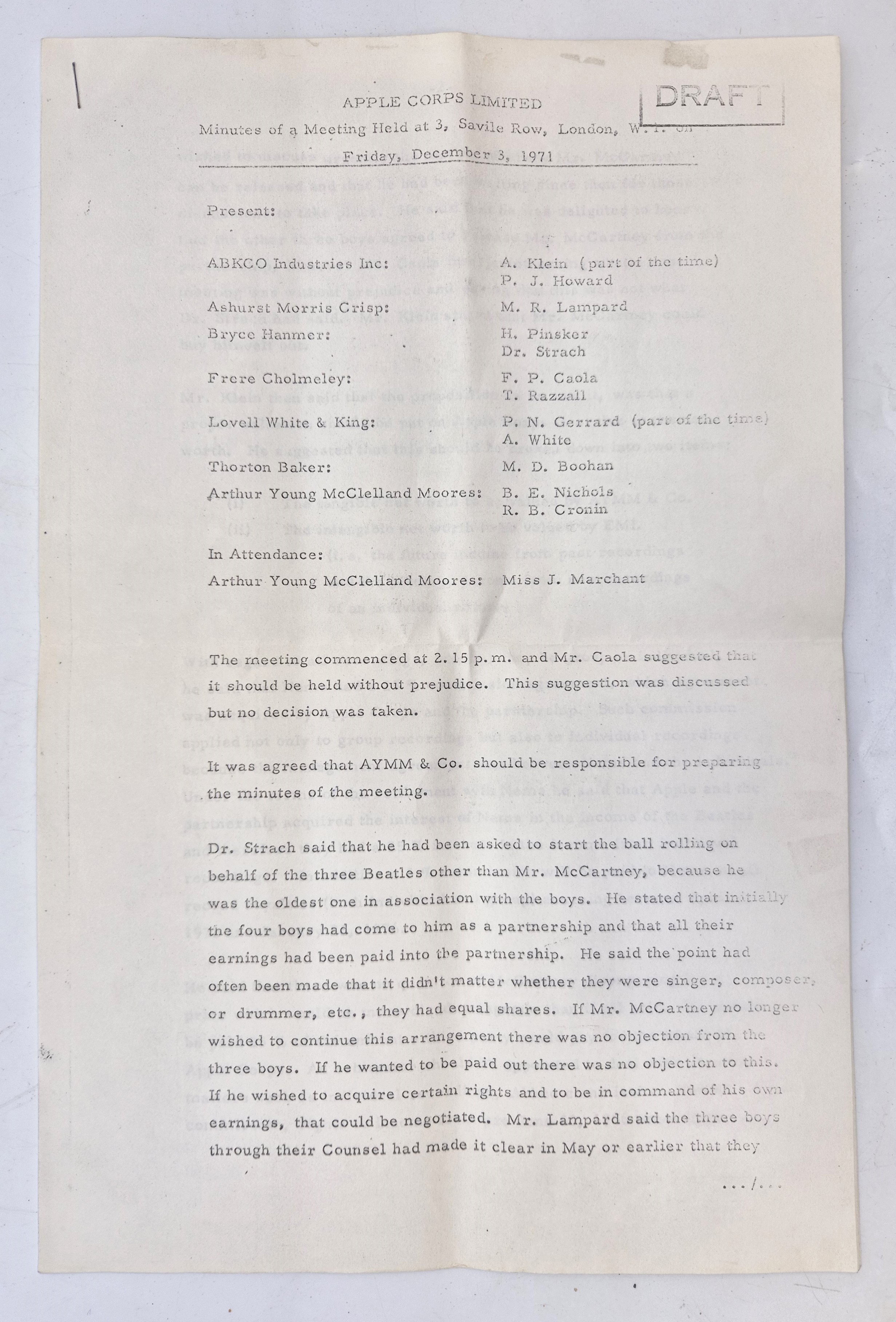 Apple Corps/Beatles: A collection of photocopied documents, letters and related material. Included - Image 3 of 5
