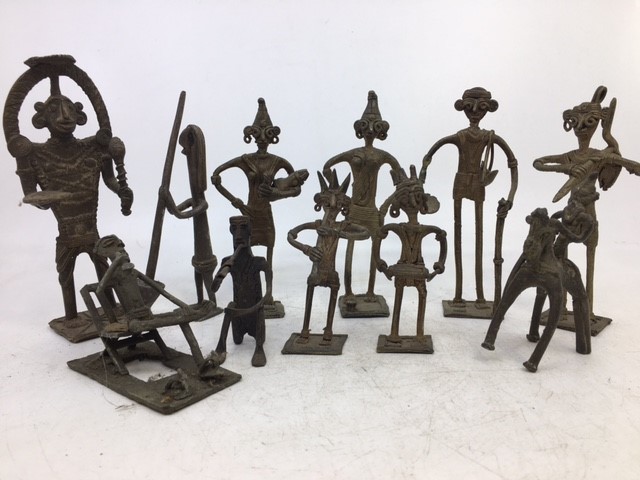 A collection of eleven Indian bronze figures H:16.5cm (tallest) (11)