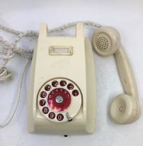 A vintage white bell telephone (Ericsson, Sweden)