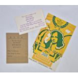 Trippers Award Banquet: An original vintage invitation card, RSVP card and handbill. (3)