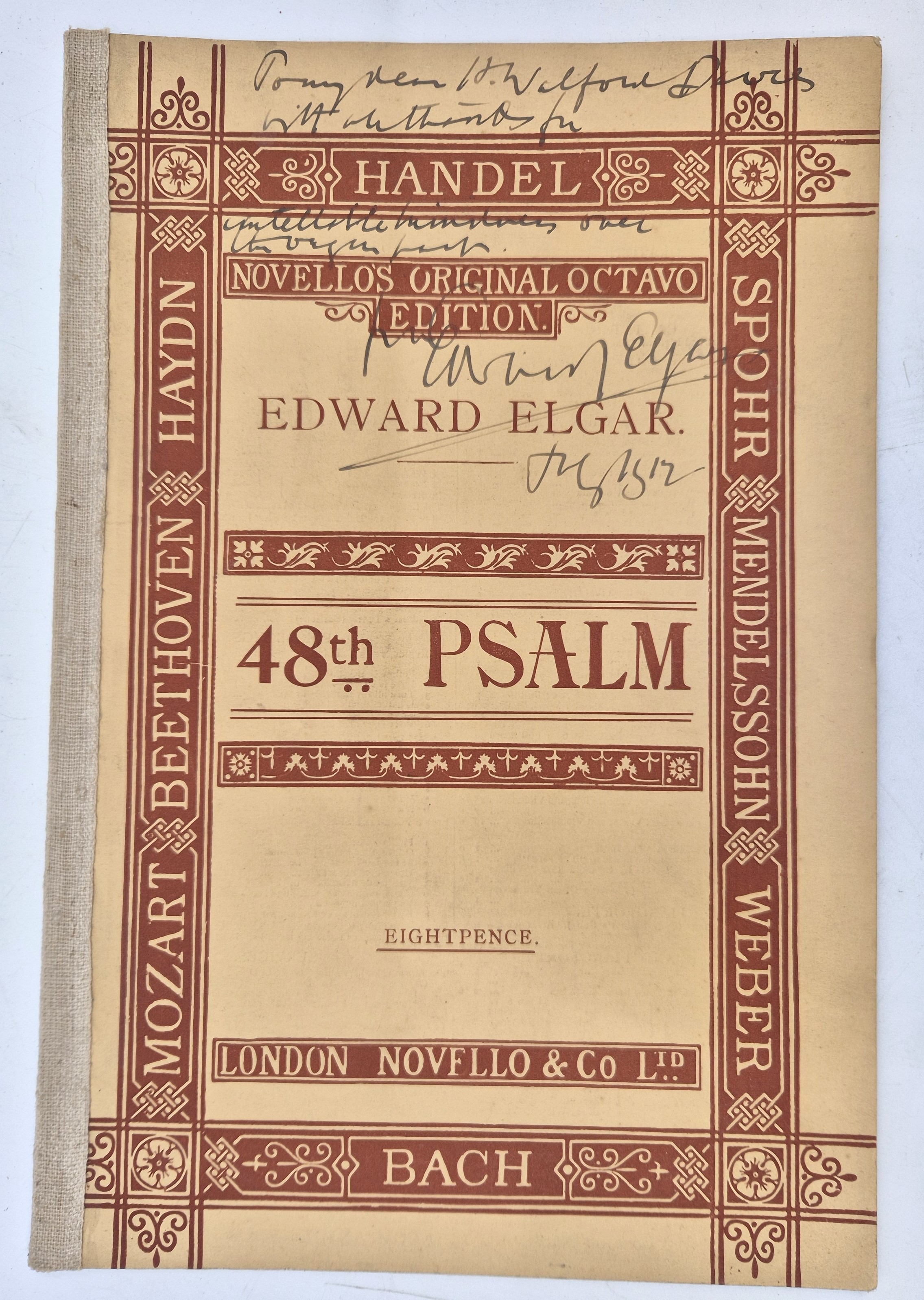 Elgar (Edward, 1857-1934), "Great Is The Lord, 48th Psalm, Novello's Original Octavo Edition",