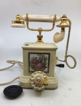 A vintage white bell telephone (1083) (a/f)