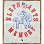 An original vintage "Elephants Memory" by Manco, an Apple promotional poster, 1972, 21 3/8" x 25 1/