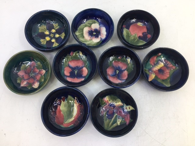 A collection of nine small Moorcroft art pottery bowls, diameter: 8cm (9) - Image 2 of 3