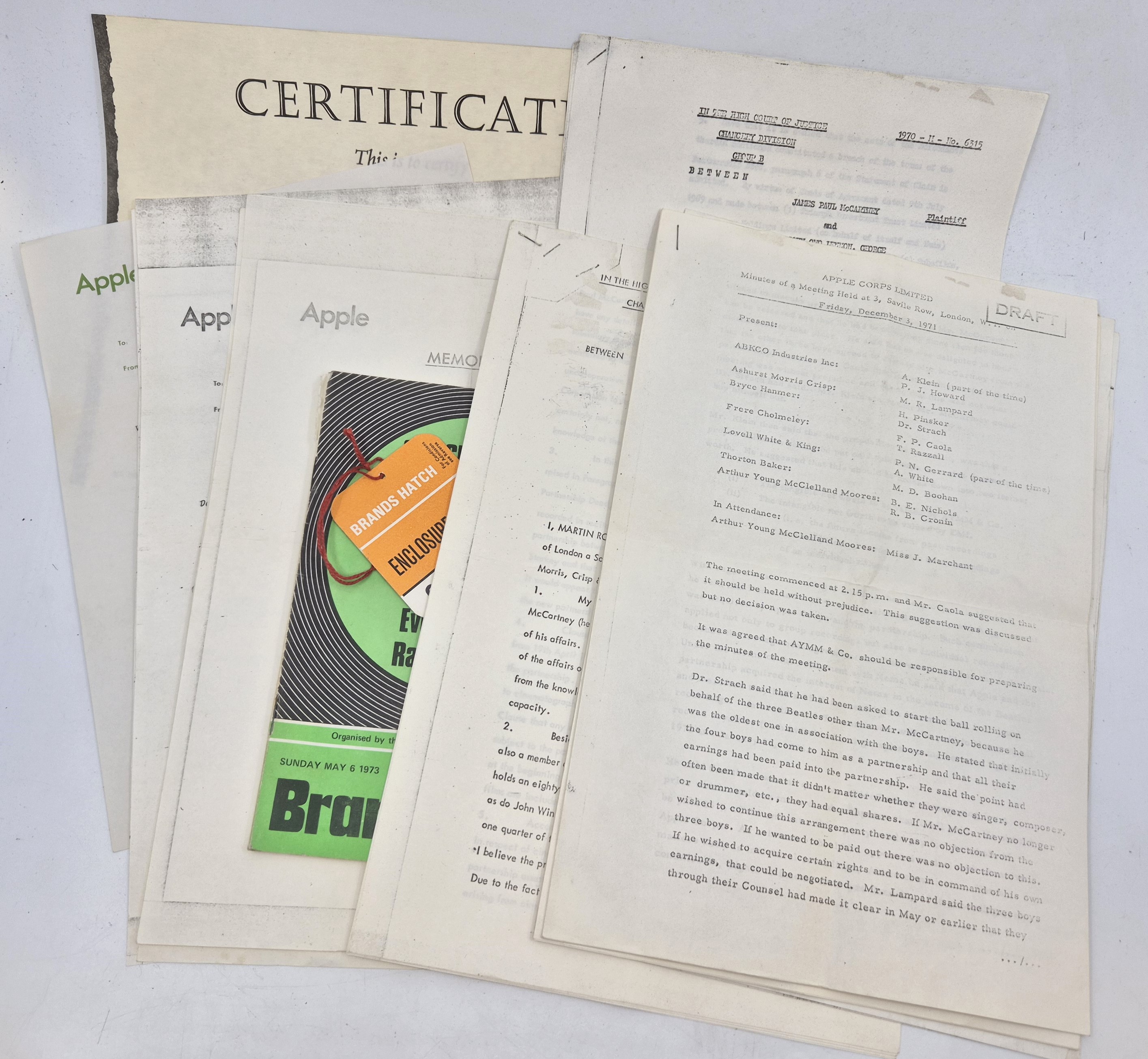 Apple Corps/Beatles: A collection of photocopied documents, letters and related material. Included - Image 2 of 5
