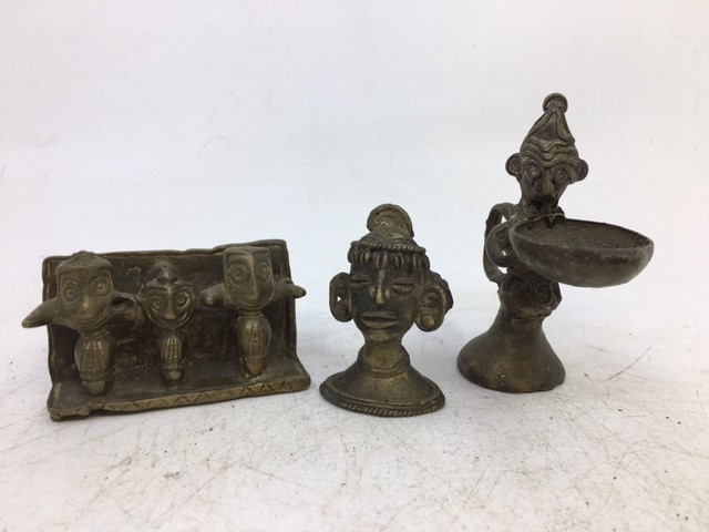 A collection of six Indian bronze figure of deities. H: 8.5cm approx. (tallest) (6)