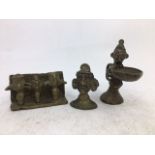 A collection of six Indian bronze figure of deities. H: 8.5cm approx. (tallest) (6)