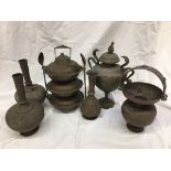 A large collection of Indian bronze/brass items