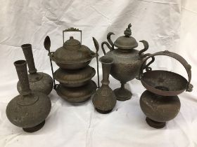 A large collection of Indian bronze/brass items