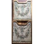 A pair of 18th cent silk panels (2)