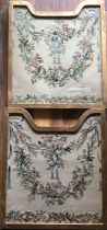 A pair of 18th cent silk panels (2)
