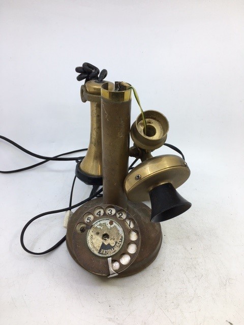 A vintage bronze telephone (a/f) - Image 2 of 4