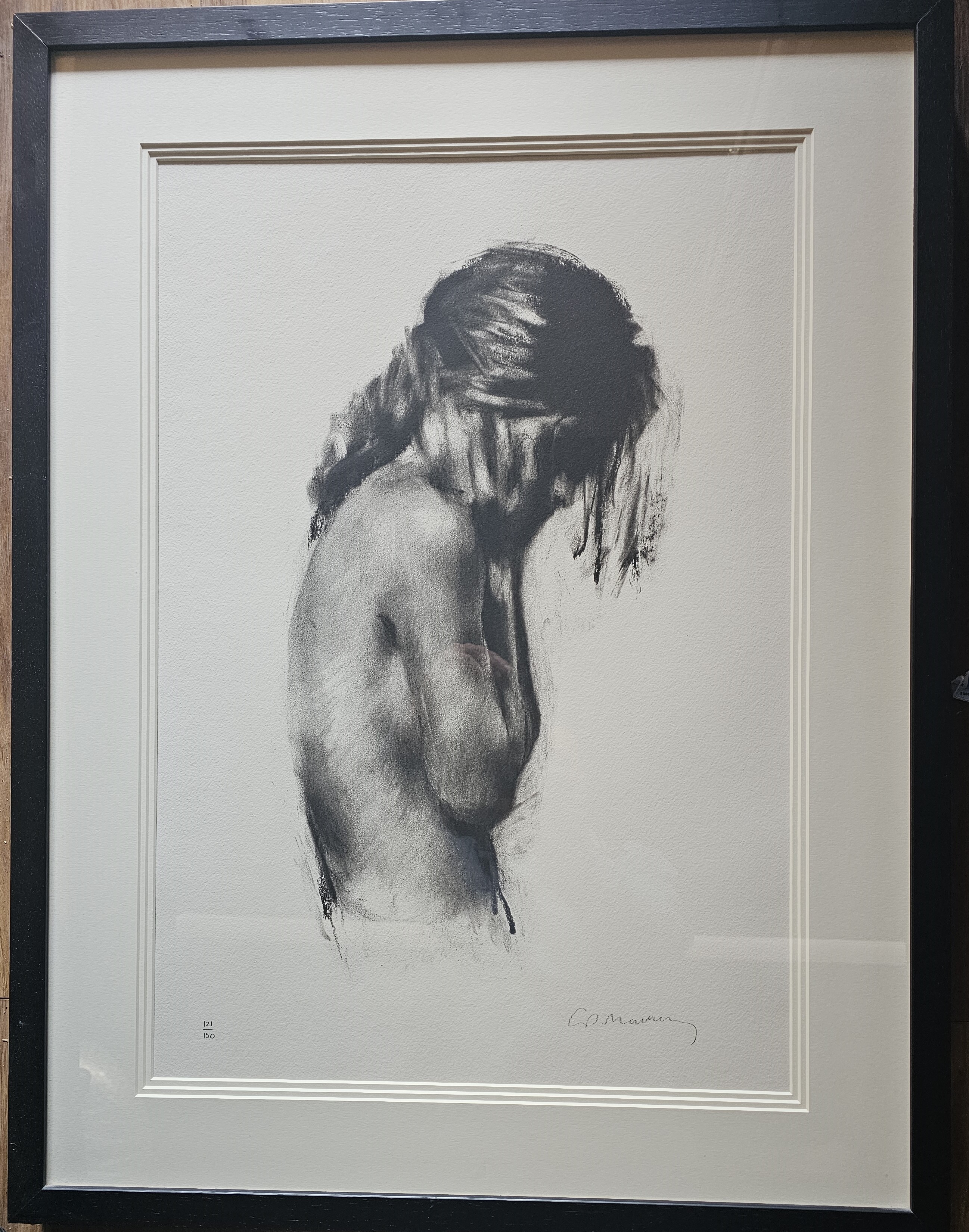 Charlie Mackesy, The Girl. Limited edition (no 121/150) signed lithograph. Framed and glazed, approx