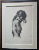 Charlie Mackesy, The Girl. Limited edition (no 121/150) signed lithograph. Framed and glazed, approx