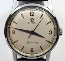 An Omega Seamaster stainless steel gentleman's wrist watch, c.1961, cal.520, manual movement, having