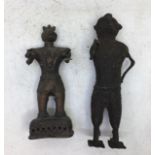 An Indian bronze figure H:16cm together with similar 19cm (2)
