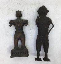 An Indian bronze figure H:16cm together with similar 19cm (2)