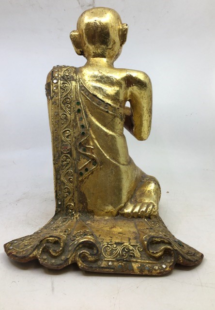 An Asian figure of a monk, H:31cm - Image 3 of 3