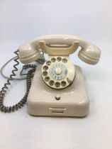A vintage white bell telephone, (W48, mT), (FIZ 121 256 000 Sz Ausg 3), (FIZ 121 256 000 Ms Ausg 5)