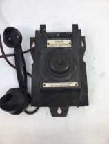 A vintage black bell telephone (a/f)