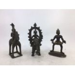 A collection of three Indian bronze figures H:13cm (3)