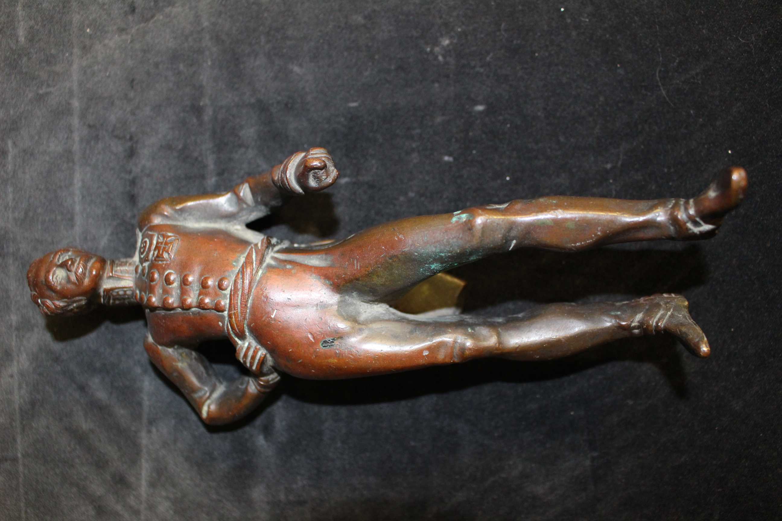 A 19th century bronze military figure of an officer, 21cm high