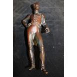 A 19th century bronze military figure of an officer, 21cm high