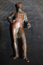 A 19th century bronze military figure of an officer, 21cm high
