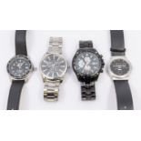Selection of four watches.  To include a ''It's Guinness Time'' quartz watch, a Curren quartz watch,