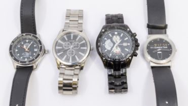 Selection of four watches.  To include a ''It's Guinness Time'' quartz watch, a Curren quartz watch,