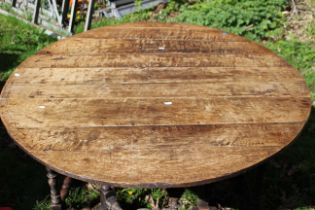 George III Oak drop leaf gate leg table. 120cm long. (1)