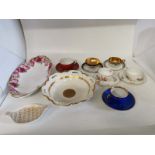 A collection of German porcelain items to include; two Rosenthal cups and saucers, two internally
