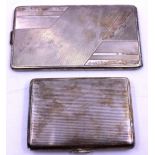 Two Norwegian Silver Cigaratte Cases.  One of the Cigarette Cases is marked "T.K 830 S" and is