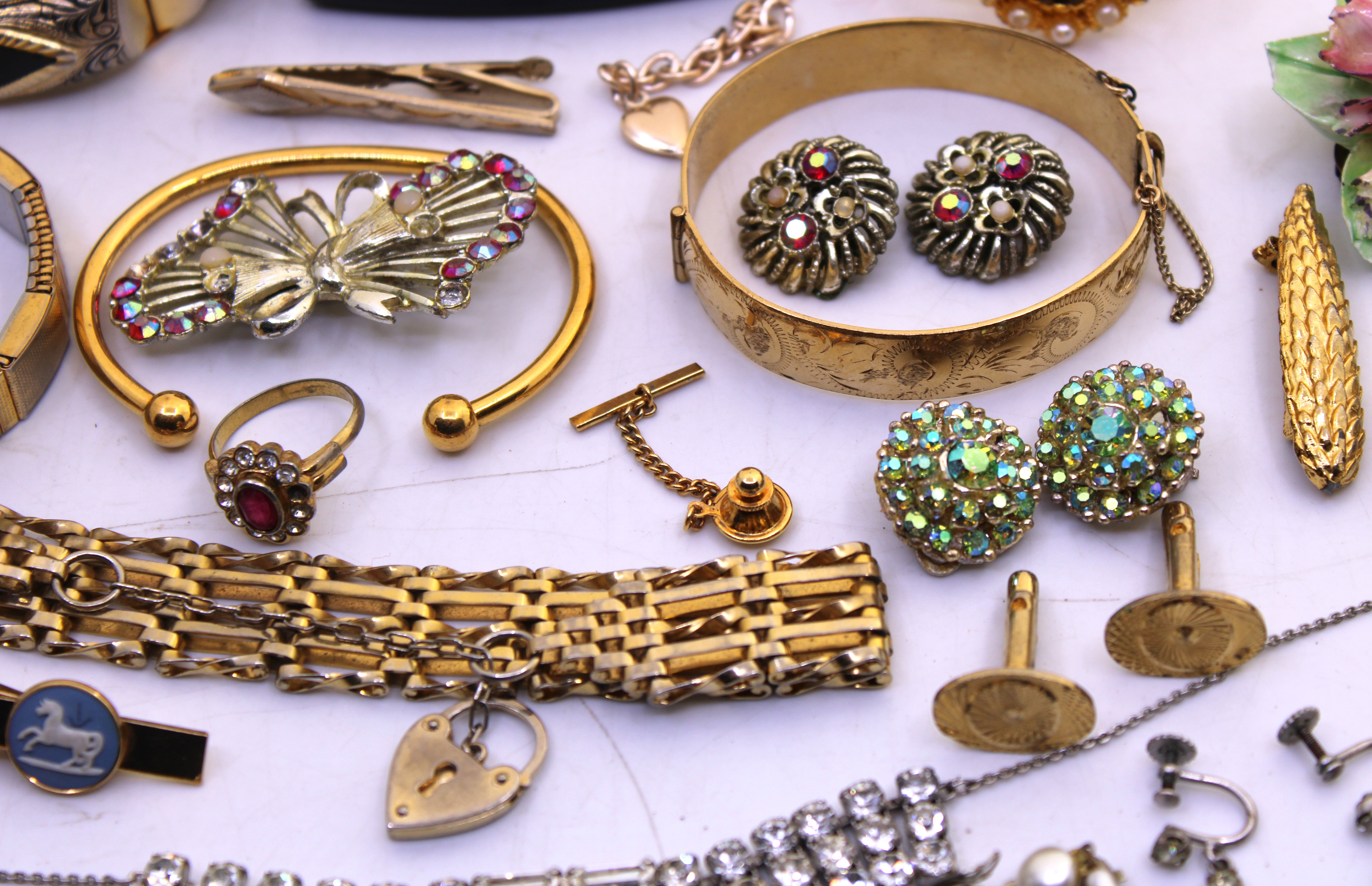 Joblot of Costume Jewellery.  To include a Rolled Gold Hinged Bangle, a Sterling Silver Cross - Image 2 of 5