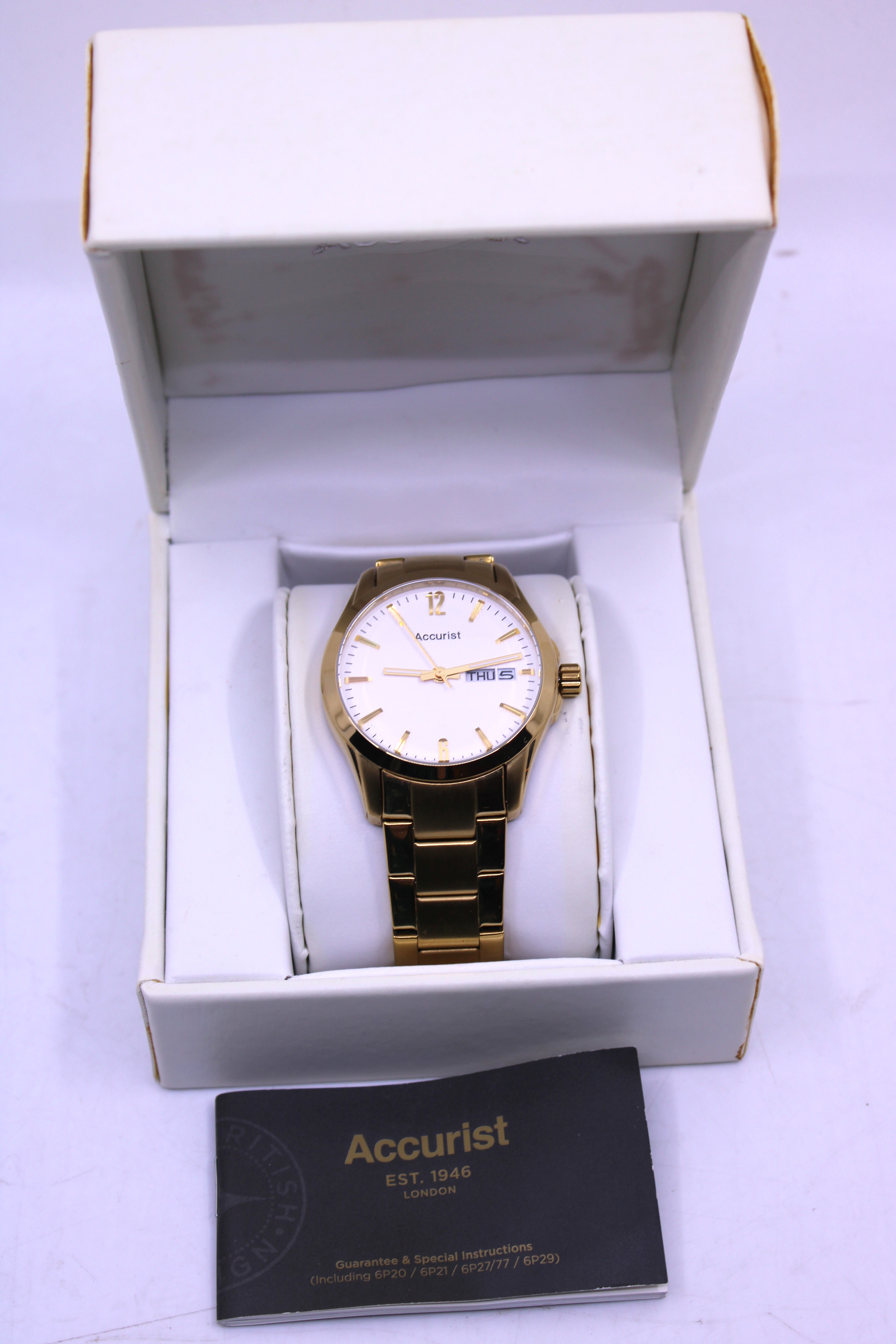 Accurist Gold Tone Quartz Watch. Boxed.  The watch also comes with its Guarantee and special - Image 4 of 4