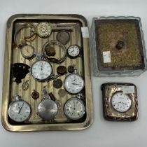 A silver pocket watch, the dial inscribed "Kay's Masterpiece" in leather and and silver mounted