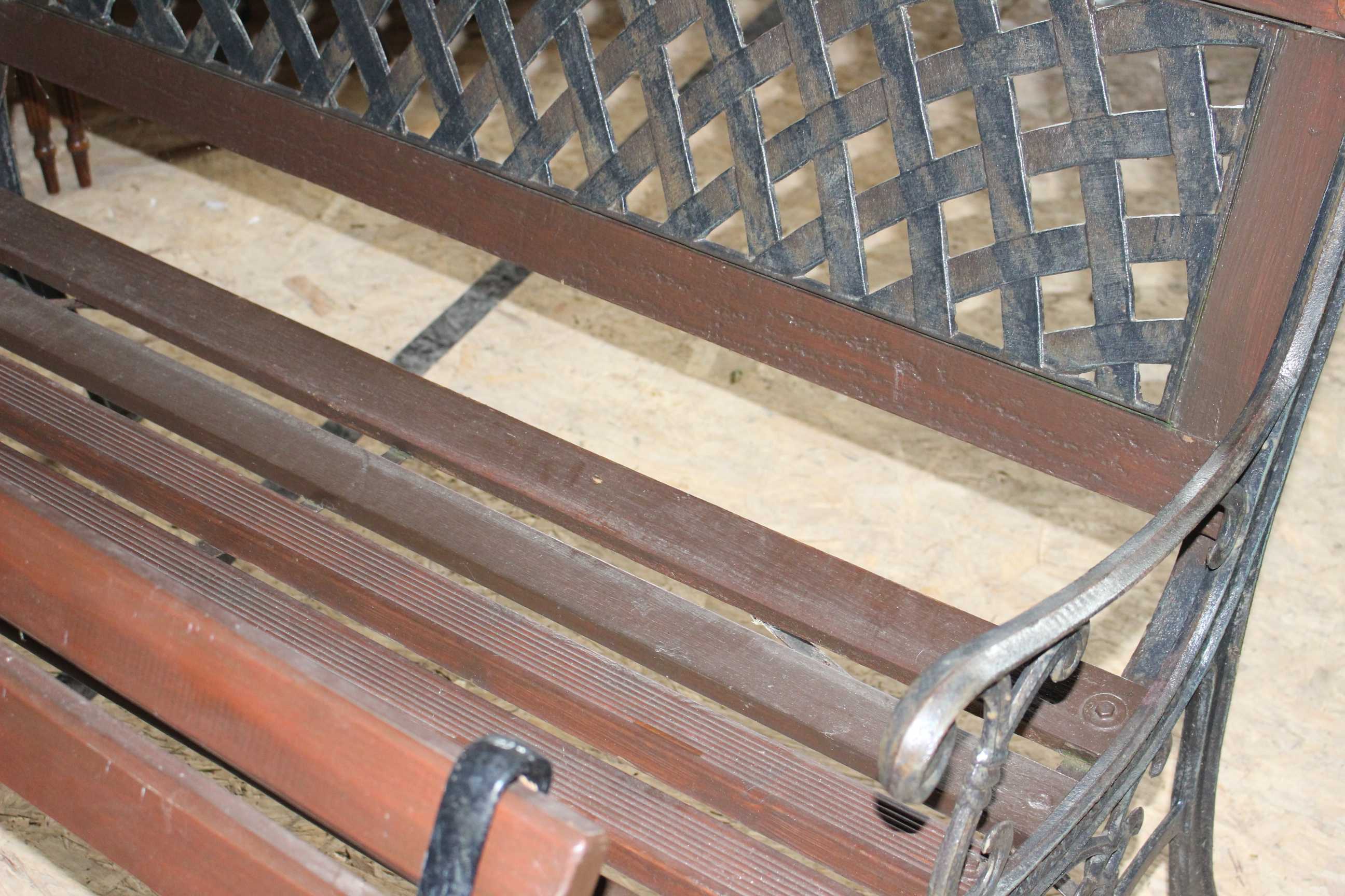 2 x wrought iron garden Bench - Image 3 of 4