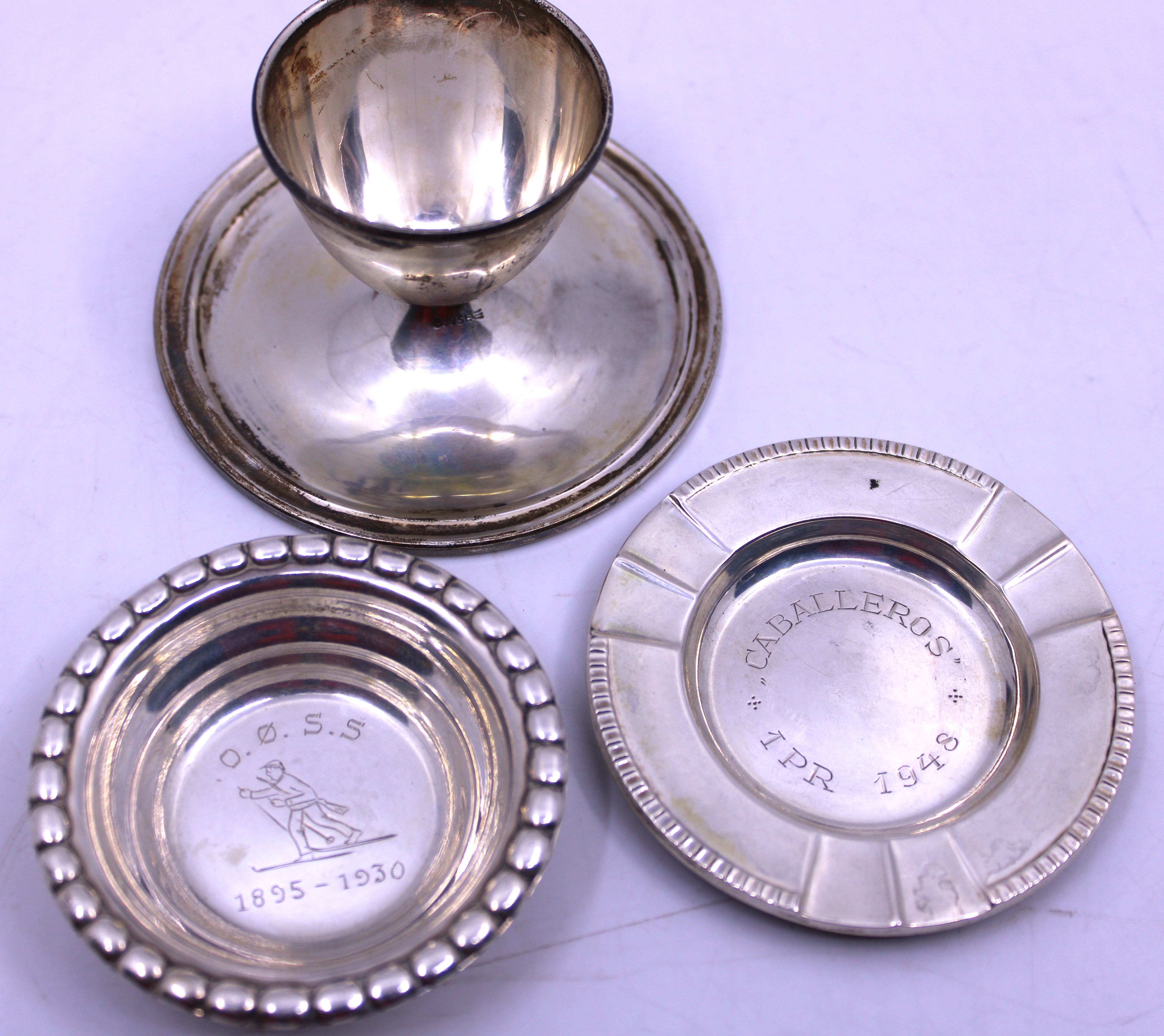 Selection of Norwegian 830 Grade Silver items.  To include a "830" Silver Beaker by Christiana - Image 3 of 3