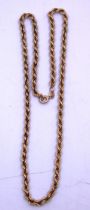 9ct Yellow Gold Rope Chain.  Hallmarked "375" for 9ct Gold.  Thickness of the chain is approx. 3mm.