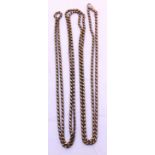 9ct Rose Gold Muff Chain with Dog Clip.  The chain measures approx. 64 inches in total and is