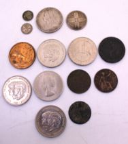 Small Group of Coins including 1899 Victorian Silver Crown, 1926 Three pence Coin and 1936 Three