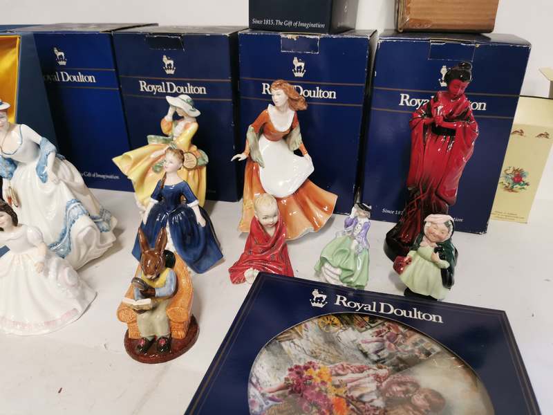 A group of Royal Doulton bone china figures of ladies to include; Autumn Time, Summer Time, Flambe - Image 3 of 3