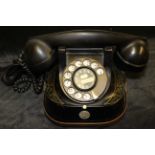 FTR Telephone complete with brass carry handle, looks as though has been converted for modern