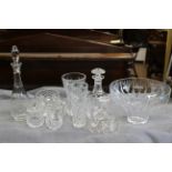 Collection of various lead crystal plus set of 6 x red drinking glasses with gold gilt floral