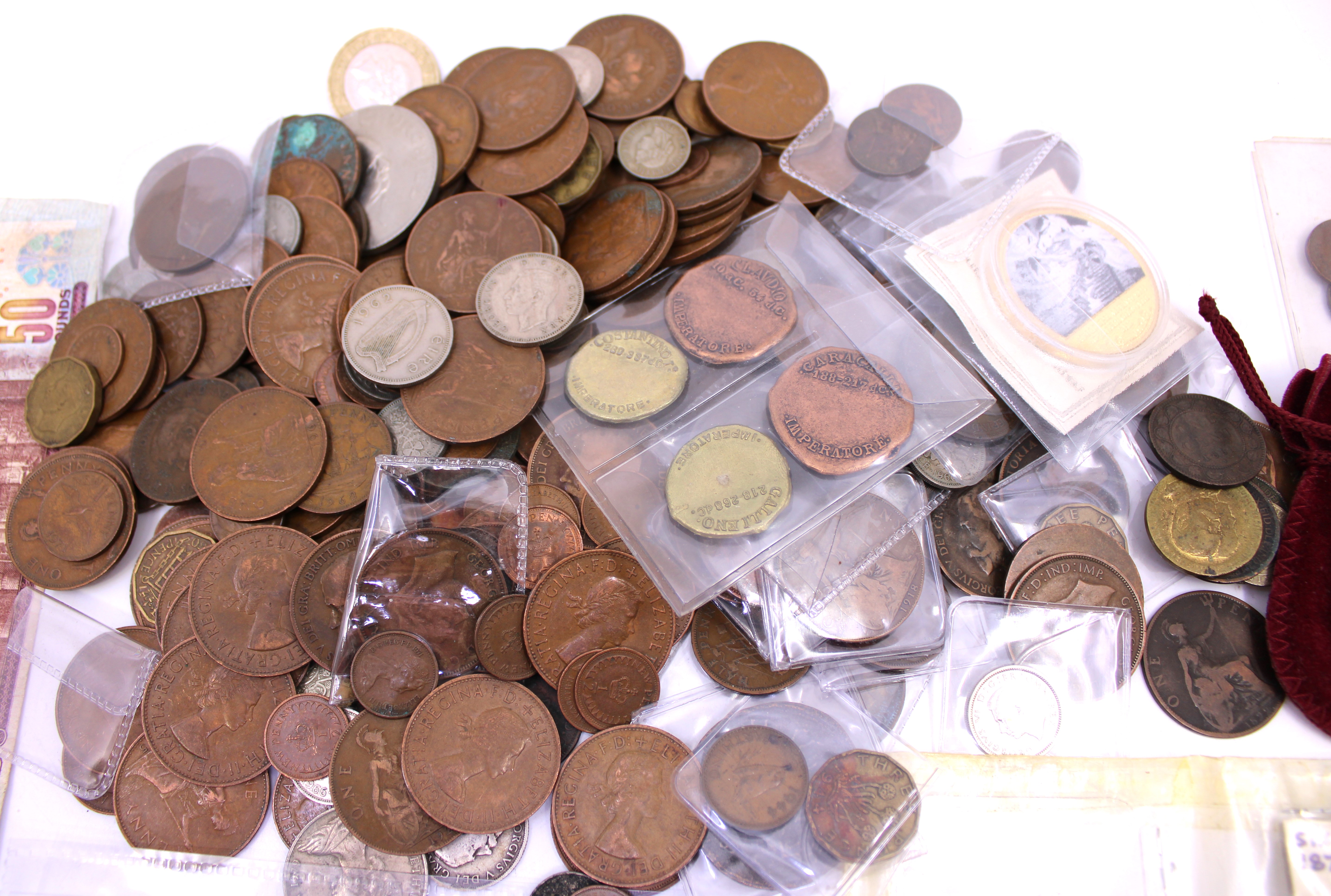 Selection of Silver Coins, other coins and Banknotes. The Silver Coins are to  include a 1891 - Image 2 of 3