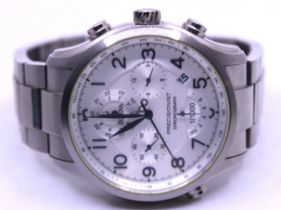 Bulova Precisionist Chronograph Automatic Watch. Boxed.  It has got a Silver coloured dial and has a